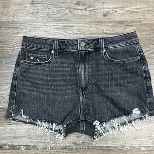 Paige The Margot Short Faded Black Denim Cutoff Size 29